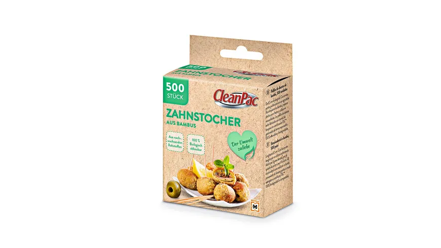 CleanPac Zahnstocher aus Bambus Natur