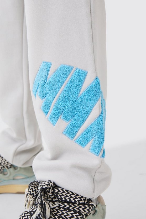 Oversize Jogginghose mit Borg-Applikation