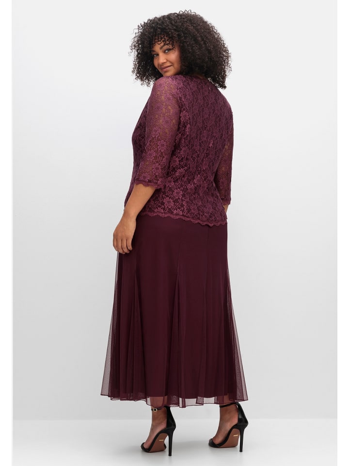 sheego Abendkleid in aubergine günstig kaufen