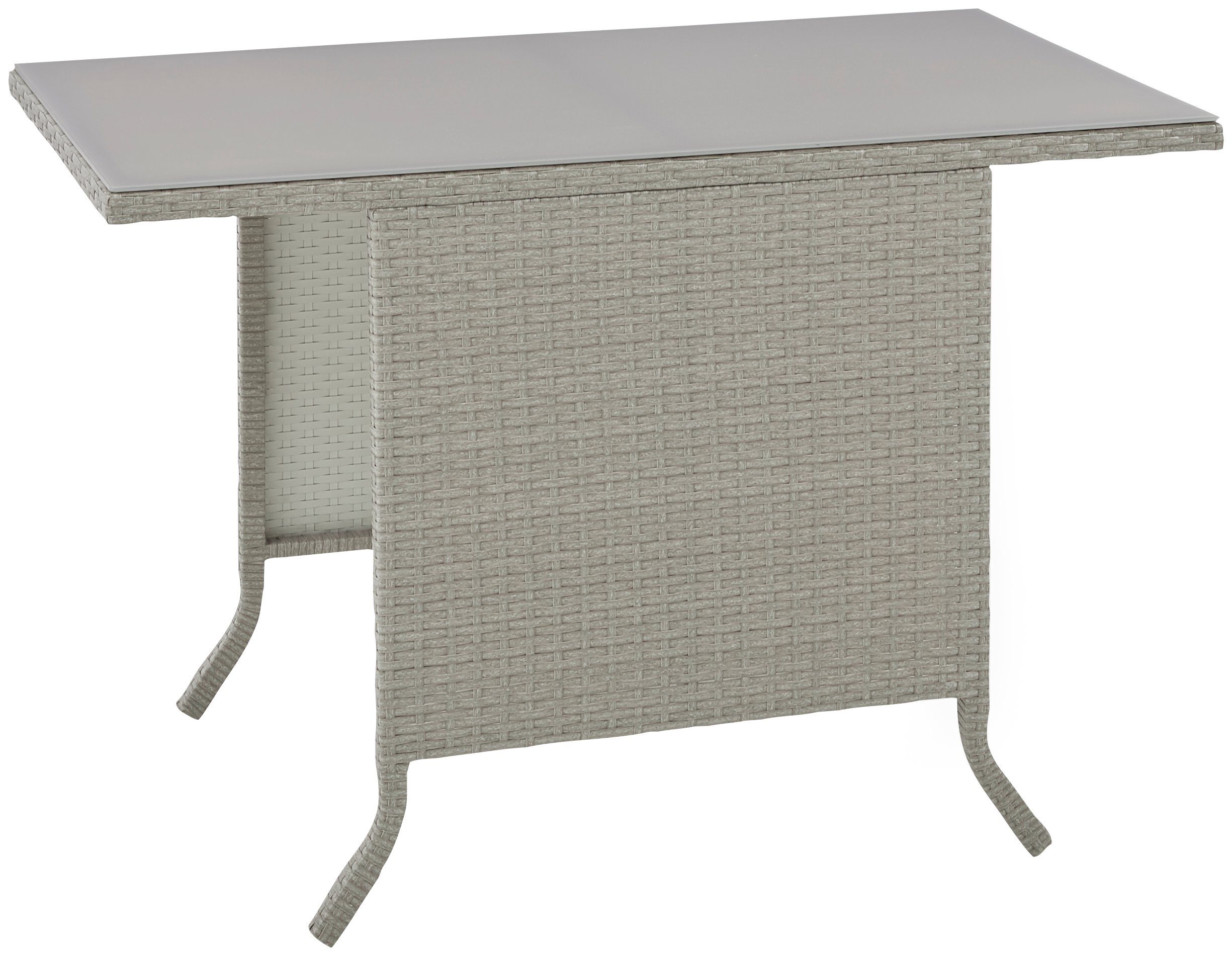 KONIFERA Balkonset Mailand, (7-tlg), 2 Sessel, Tisch 112x65 cm, Polyrattan