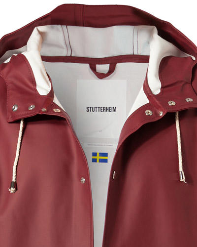 STUTTERHEIM, Regenmantel, PVC wasserdicht, bordeaux