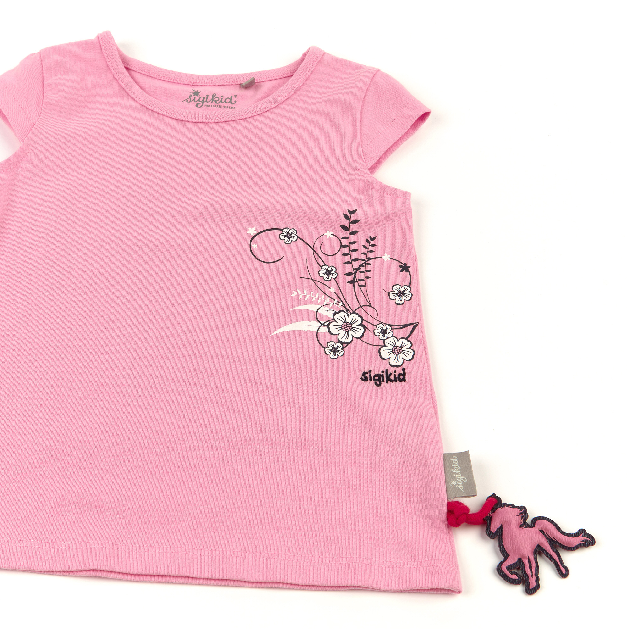 Rosa T-Shirt mit Blumen Motiv
