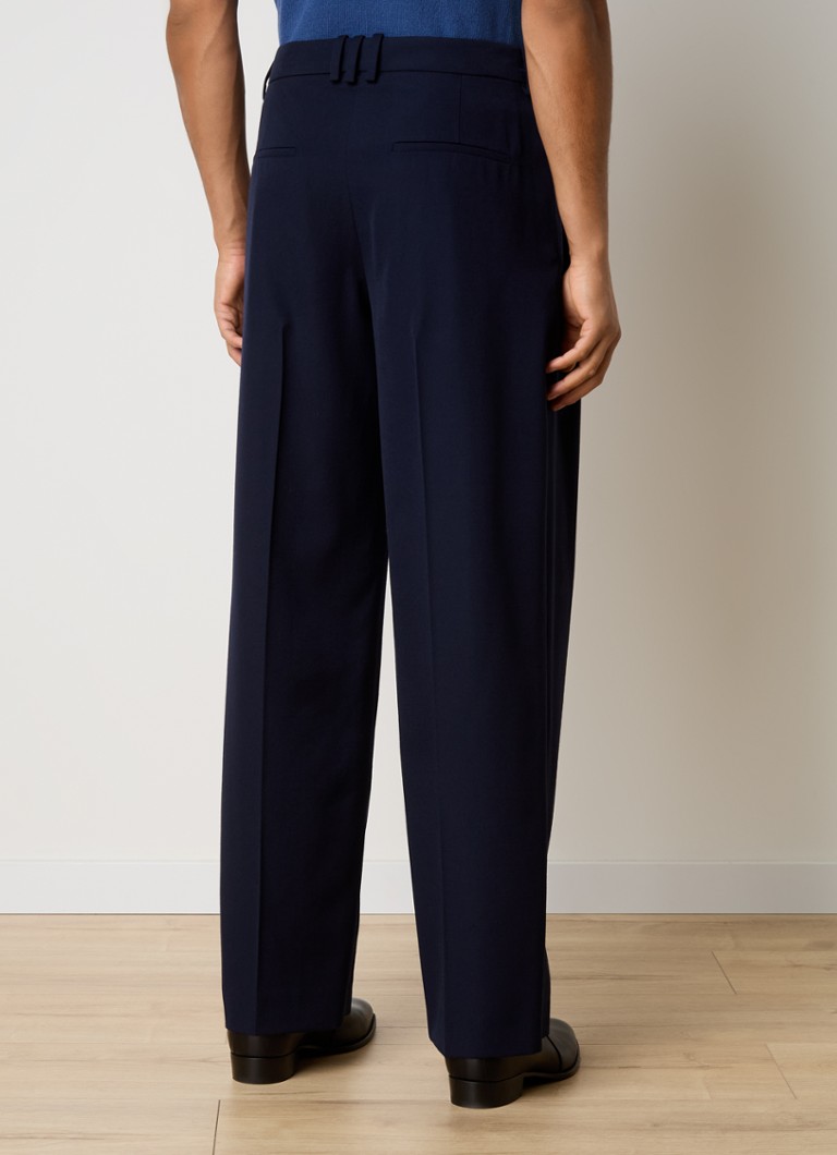 Pantaloni Balmain GDP din lână, croială lejeră, buzunare laterale.
