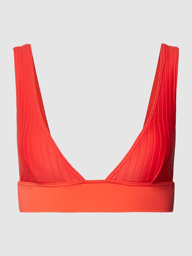 Bikini-Oberteil mit Ripp-Optik in orange