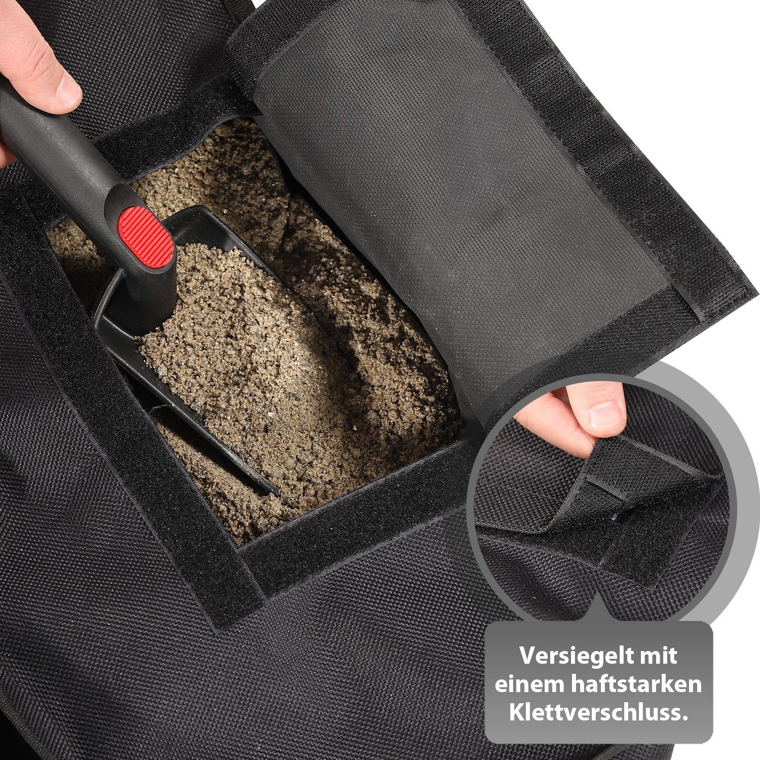 Sekey Kunststoffschirmständer Sonnenschirmständer Ampelschirm Sandsack Standfuß Plattenständer, für Stöcke bis Ø 75 mm