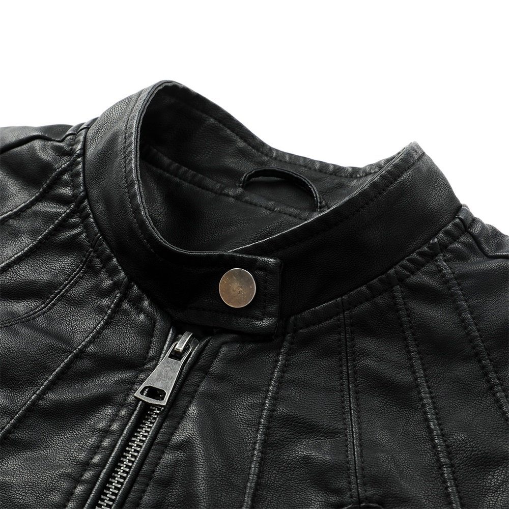 Allthemen Lederjacke PY2235018 Lederjacke mit Stehkragen