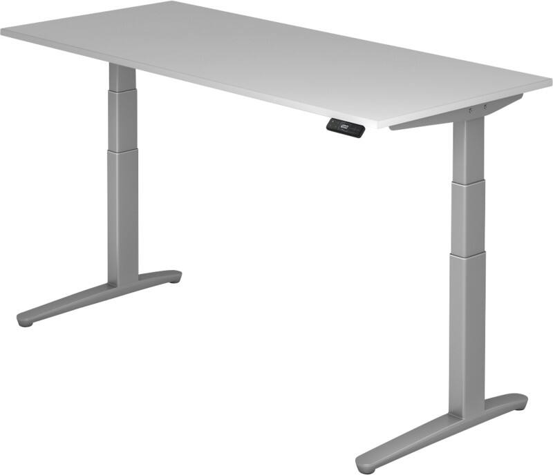 Hammerbacher Sitz-Stehschreibtisch XBHM Grau, Silber 1.800 x 800 x 720 mm