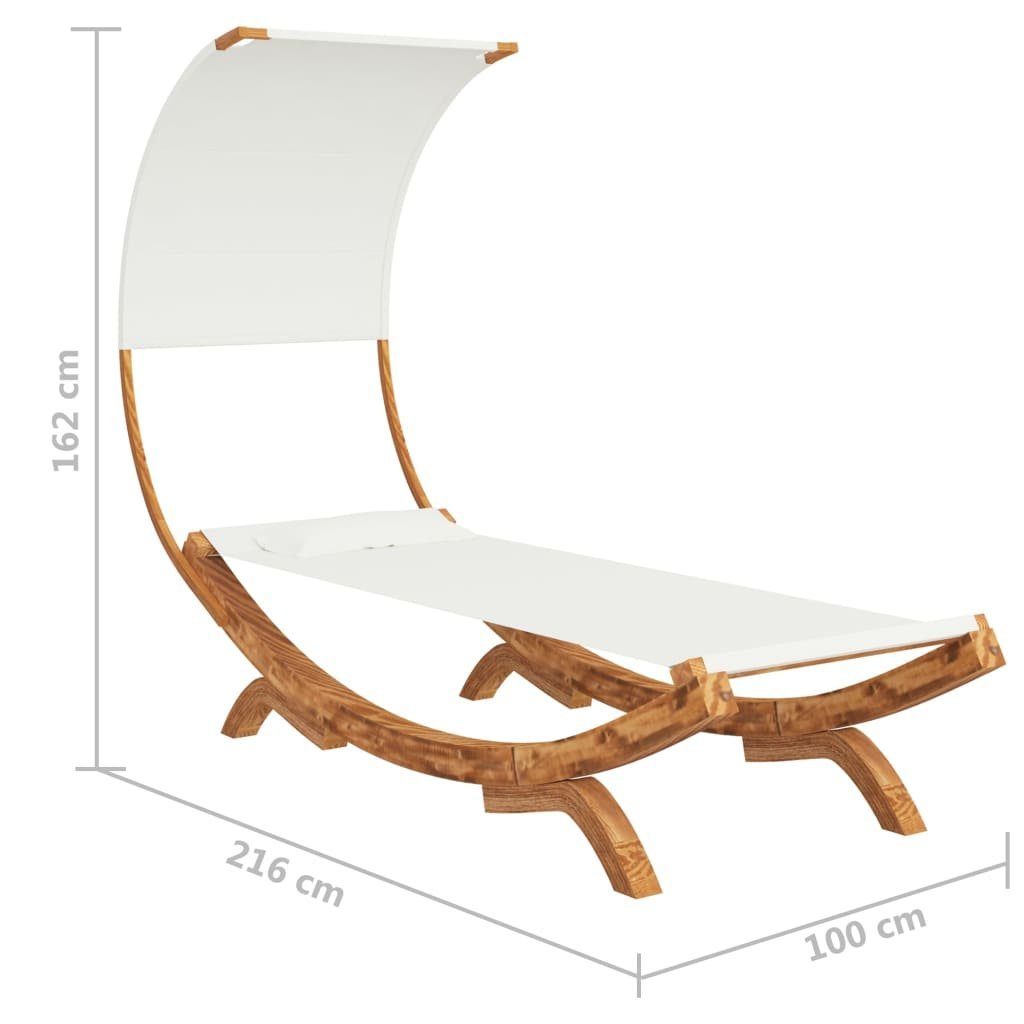 vidaXL Hängematte Hängematte mit Dach 100x216x162 cm Bugholz Massiv Creme