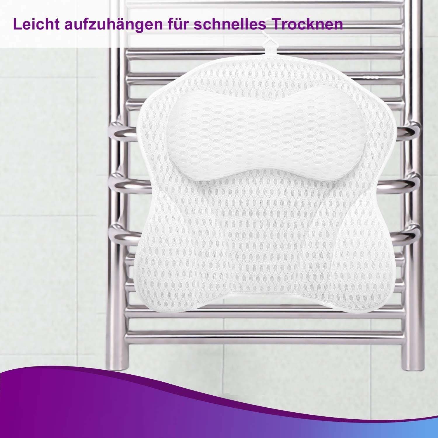 Nackenstützkissen Spa-Kissen,zur Unterstützung von Kopf und Schulter, flowgoer, Hals Geeignet für Badewannen und Home-Spa