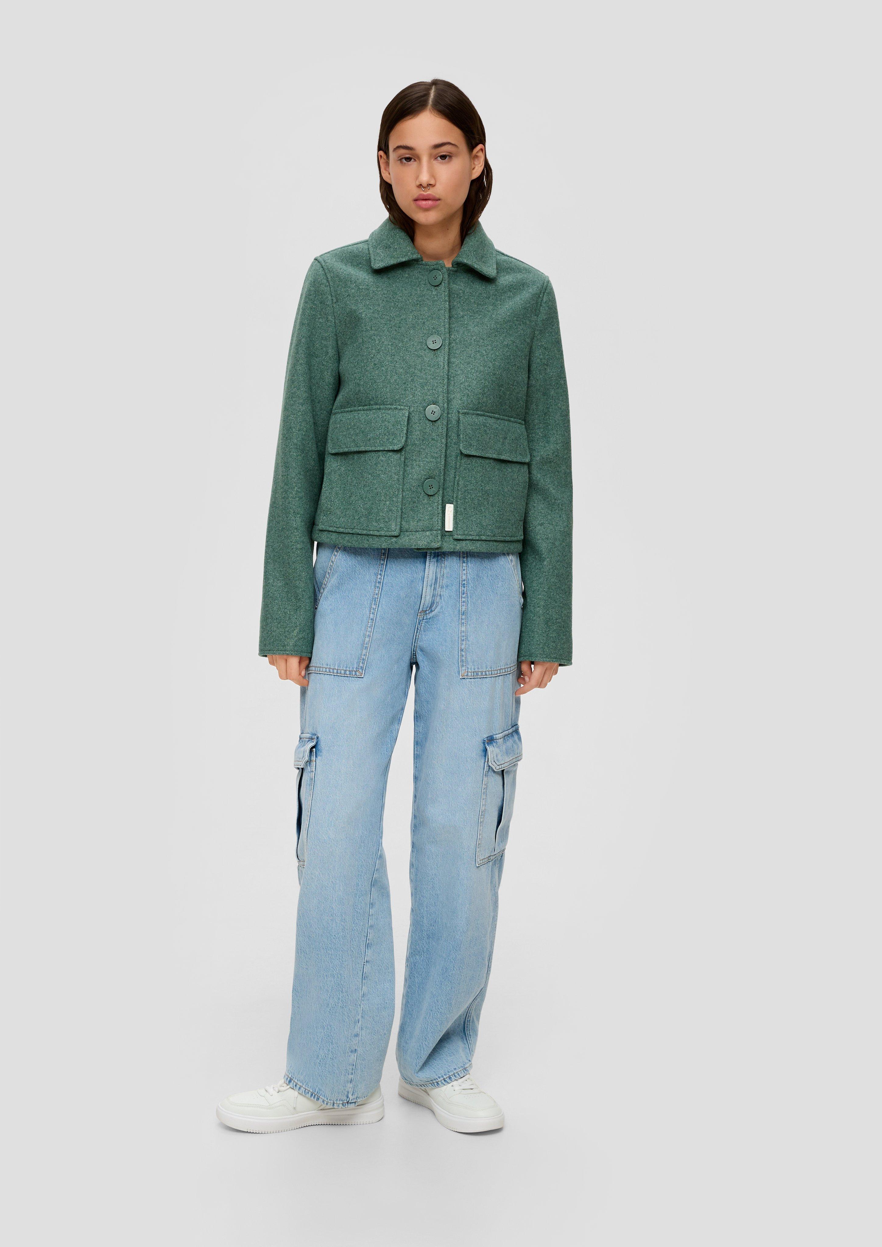 Jacke in melierter Woll-Optik  2140775-78W0