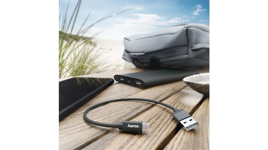 Hama Lade-/Datenkabel, USB Type-C, 0,2 m, Schwarz