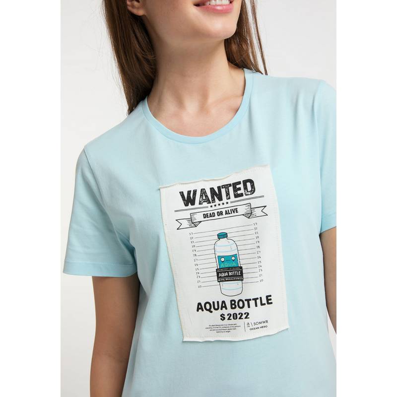 SOMWR T-Shirt With Square Slim Straw Print T-Shirt Damen
