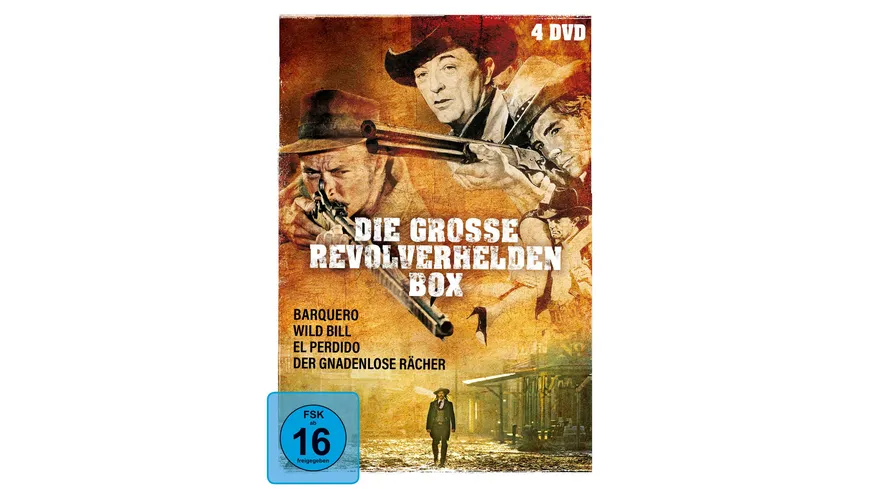 Die große Revolverhelden Box - Barquero, Der gnadenlose Rächer, El Perdido, Wild Bill  [4 DVDs]