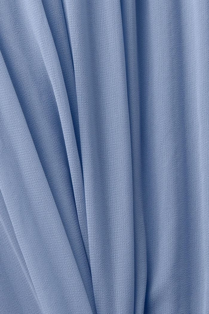 Plissiertes Chiffon-Minikleid mit Stehkragen