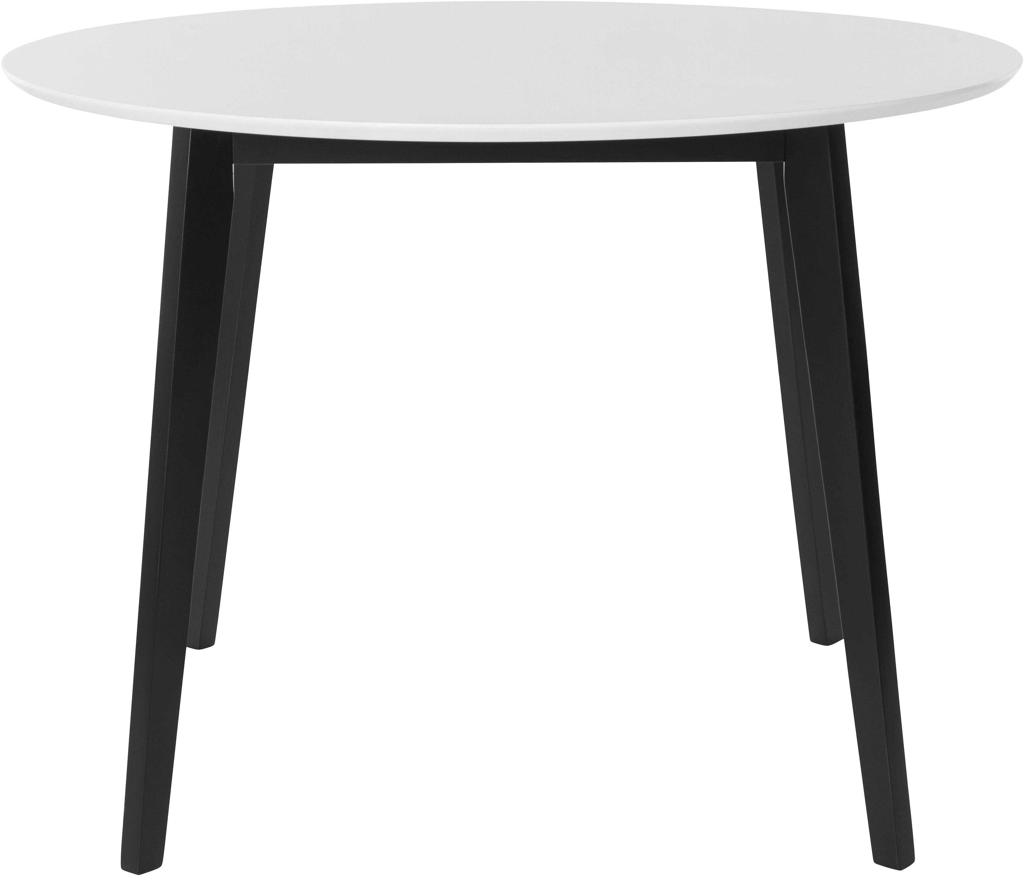 INOSIGN Esstisch Cody, Beine aus Massivholz, runde MDF-Tischplatte, in 2 Farbvarianten
