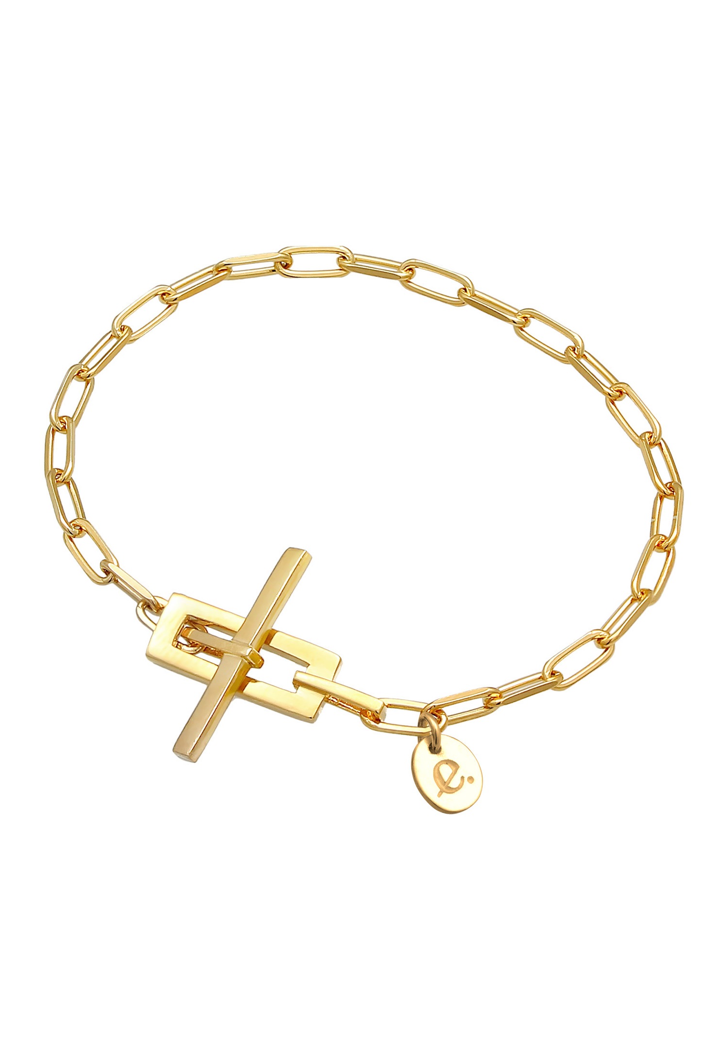Collana da donna Elli PREMIUM con chiusura a T, stile trendy da blogger, in argento sterling 925 placcato oro.