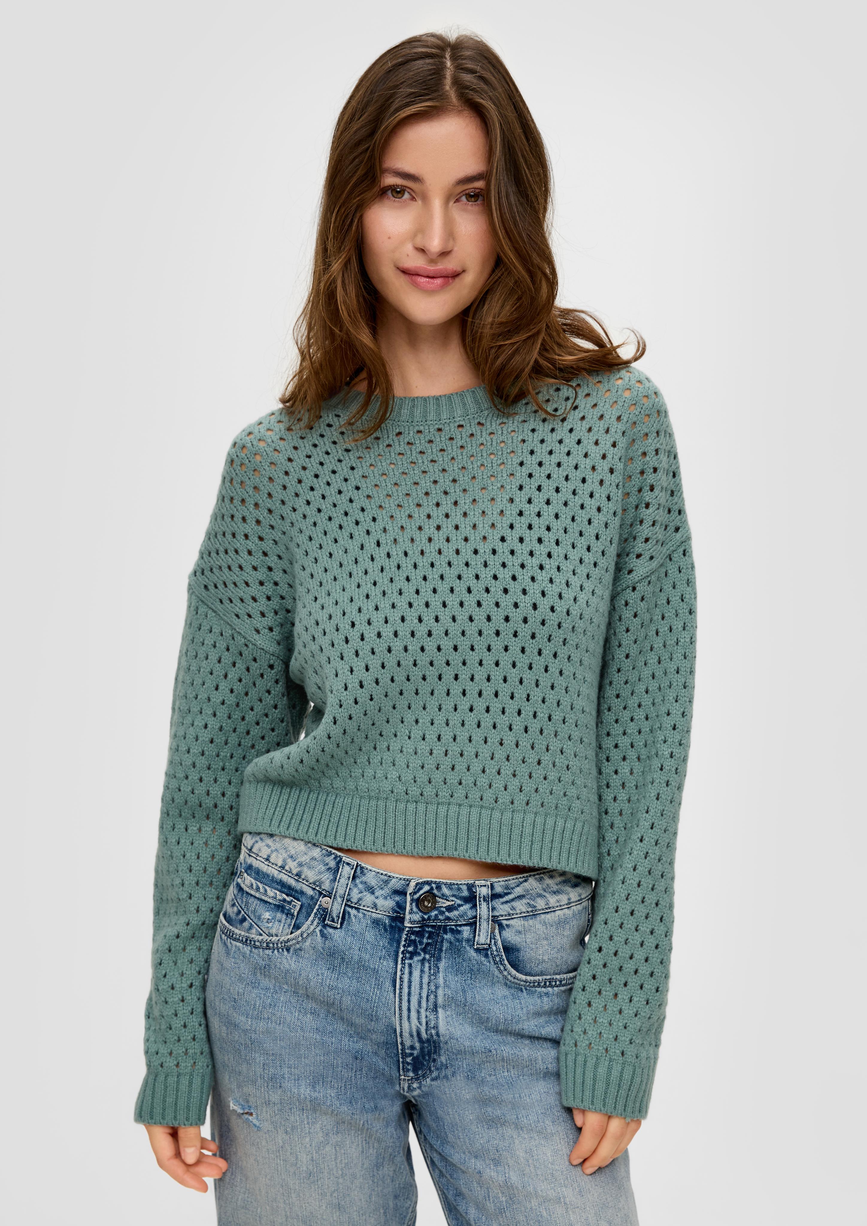Strickpullover mit Lochmuster  2134860-6575