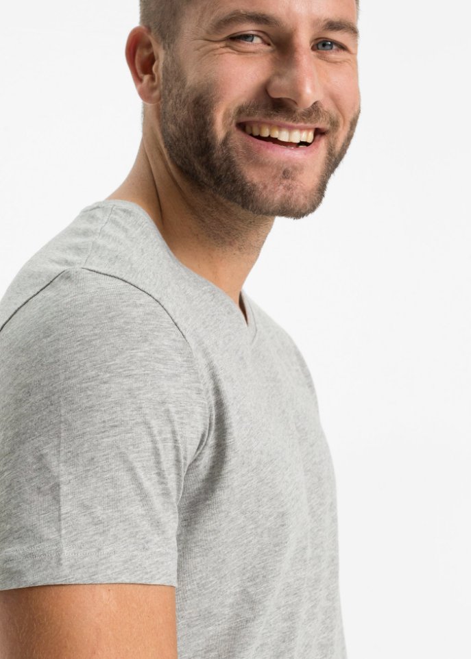 T-Shirt mit V-Ausschnitt (3er Pack)