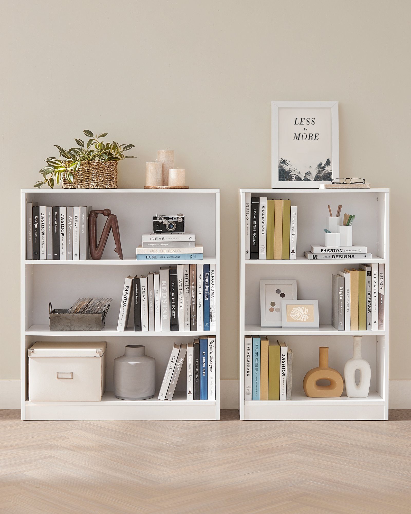 VASAGLE Bücherregal Standregal, Raumteilerregal, Höhe 93-121,5cm