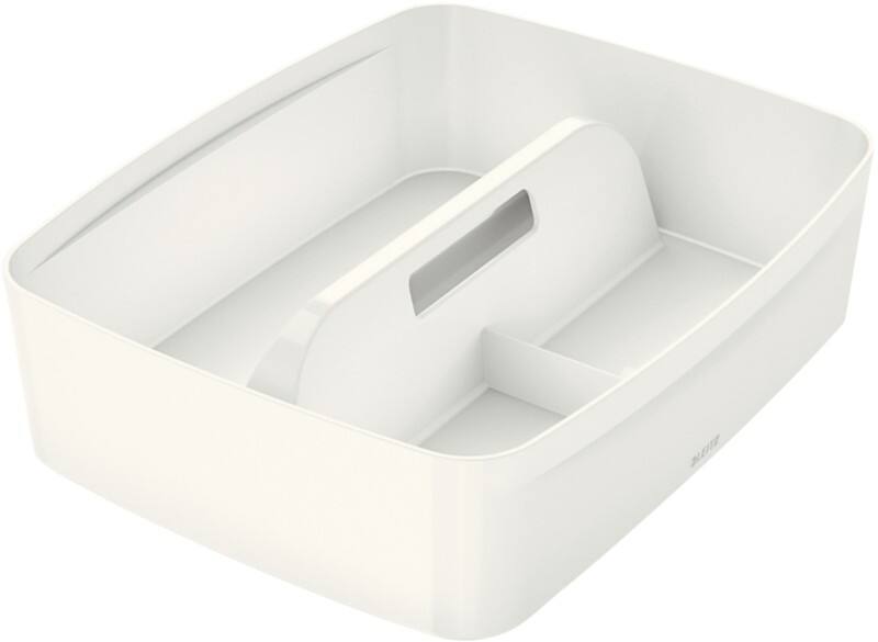 Leitz MyBox WOW Groß Briefablage mit Griff Weiß Kunststoff 30,7 x 37,5 x 10,1 cm