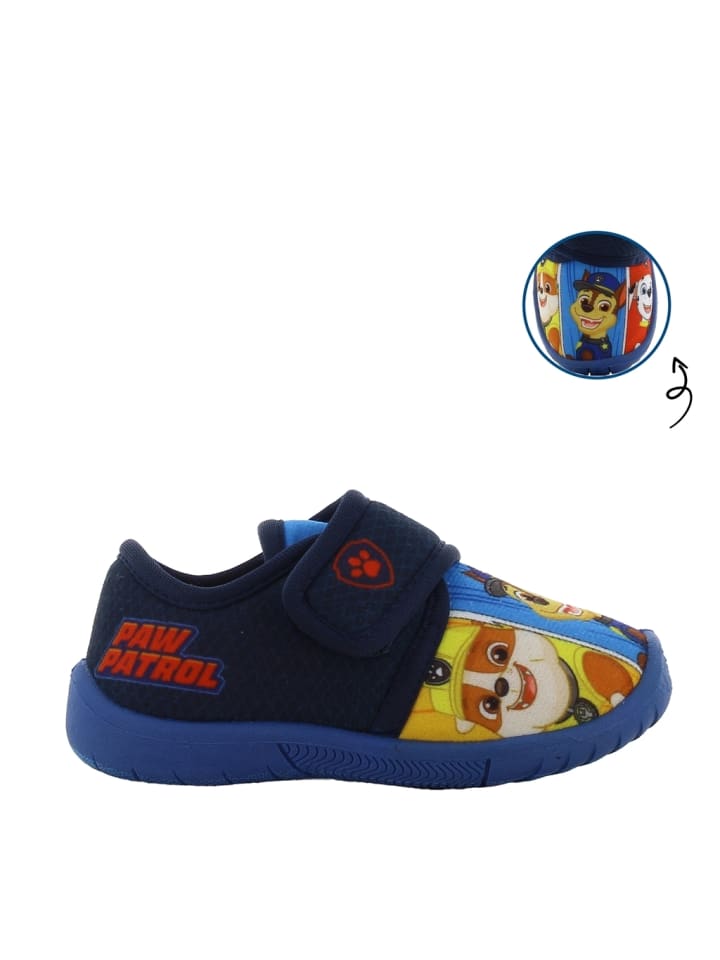 Paw Patrol Hausschuhe mit Chase, Marshall und Rubble Motiv, in Blau, mit Klettverschluss günstig kaufen
