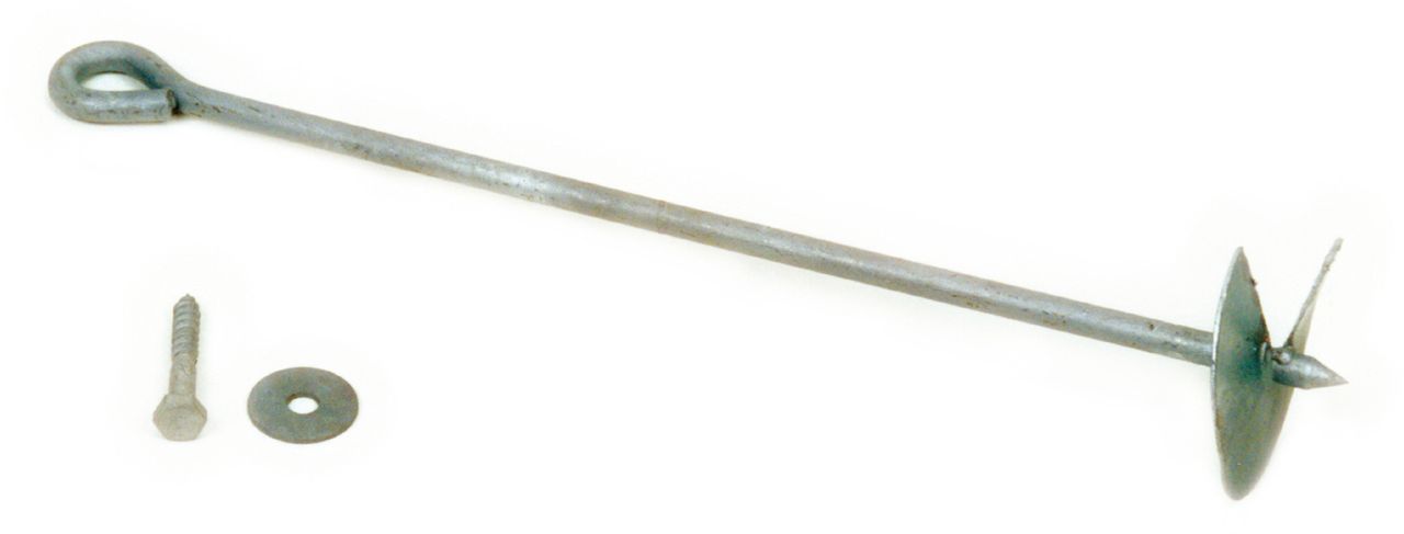 TETZNER & JENTZSCH TOM Erdanker mit Scheibe und Schraube, Ankerlänge 60 cm, feuerverzinkt