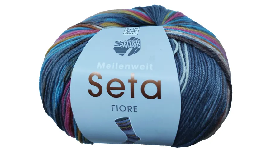 Lana Grossa Sockenwolle Seta Fiore 100 g 3363 - grau