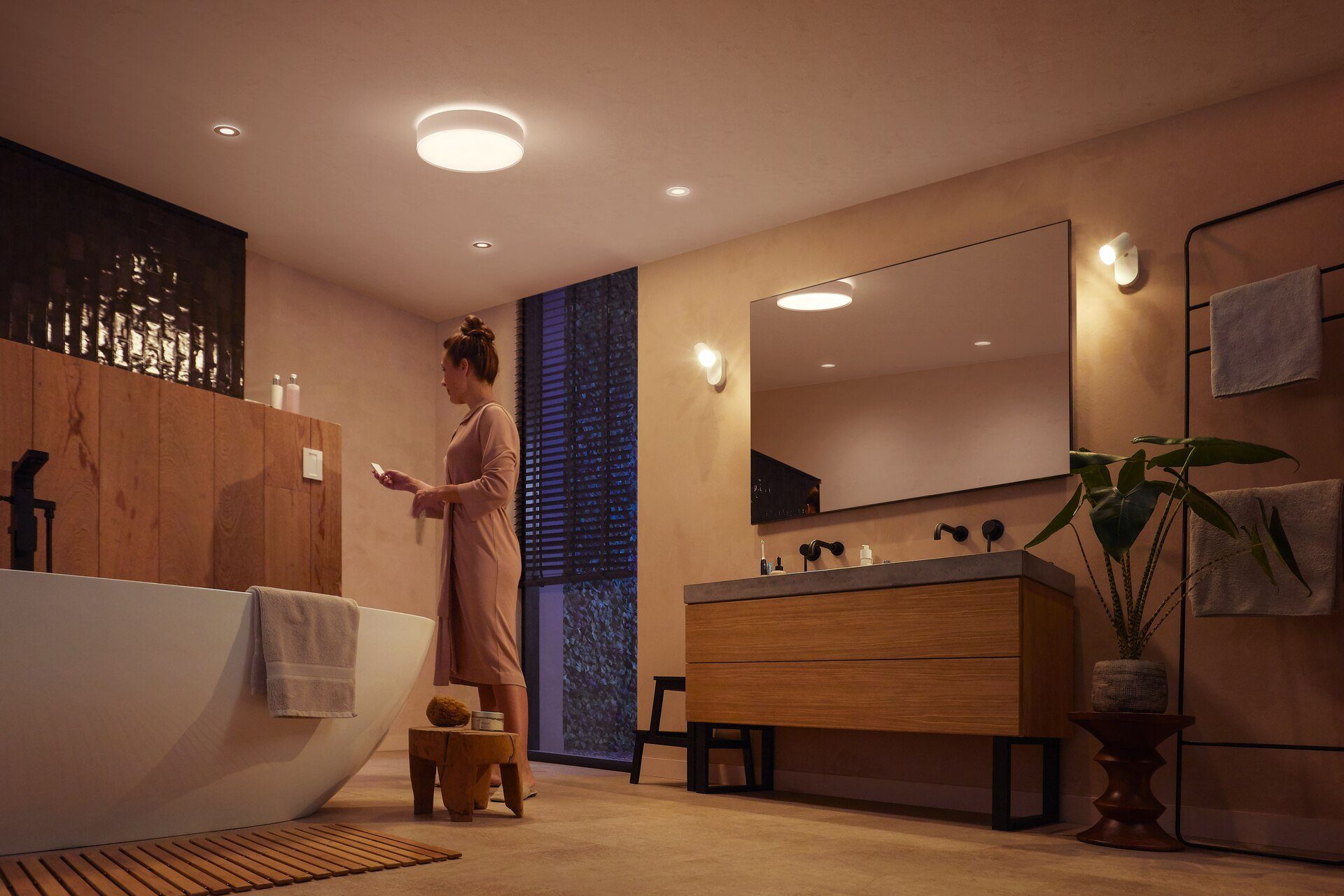 Philips Hue LED Deckenleuchte Devere, Dimmfunktion, LED fest integriert, Warmweiß