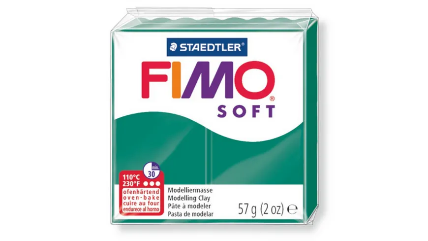 STAEDTLER FIMO - 8020-56 soft Ofenhärtende Modelliermasse smaragd 57 g