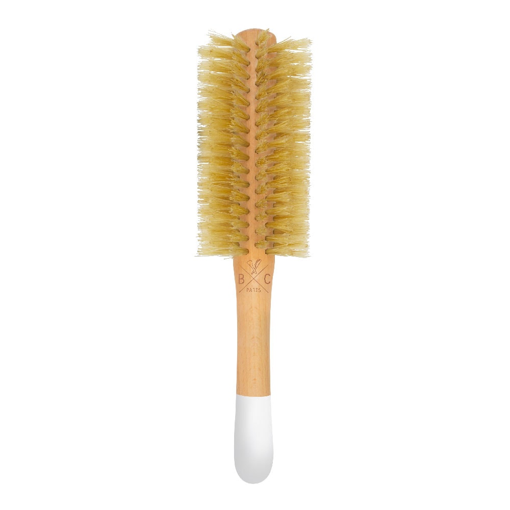 Bachca Brosse en bois ronde 100% sanglier Brosse à cheveux