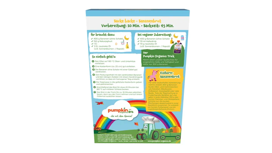 pumpkin organics Bio Hafer & Dinkel Bananenbrot Backmischung 350 g