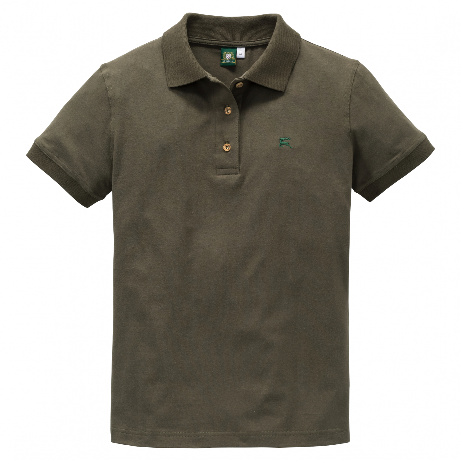 OS Trachten Damen Poloshirt Stickmotiv Hirsch