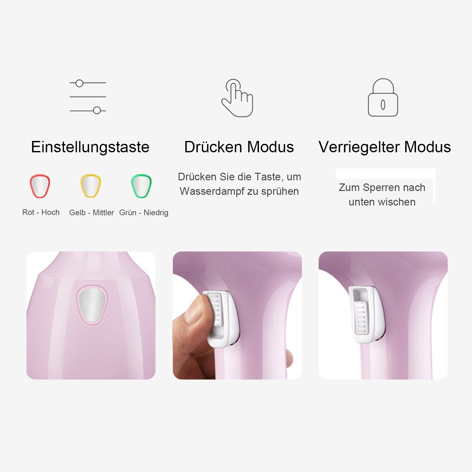 Kpaloft Dampfbürste, 1500 W, Dampfglätter 350ml Reisebügeleisen Haushalt