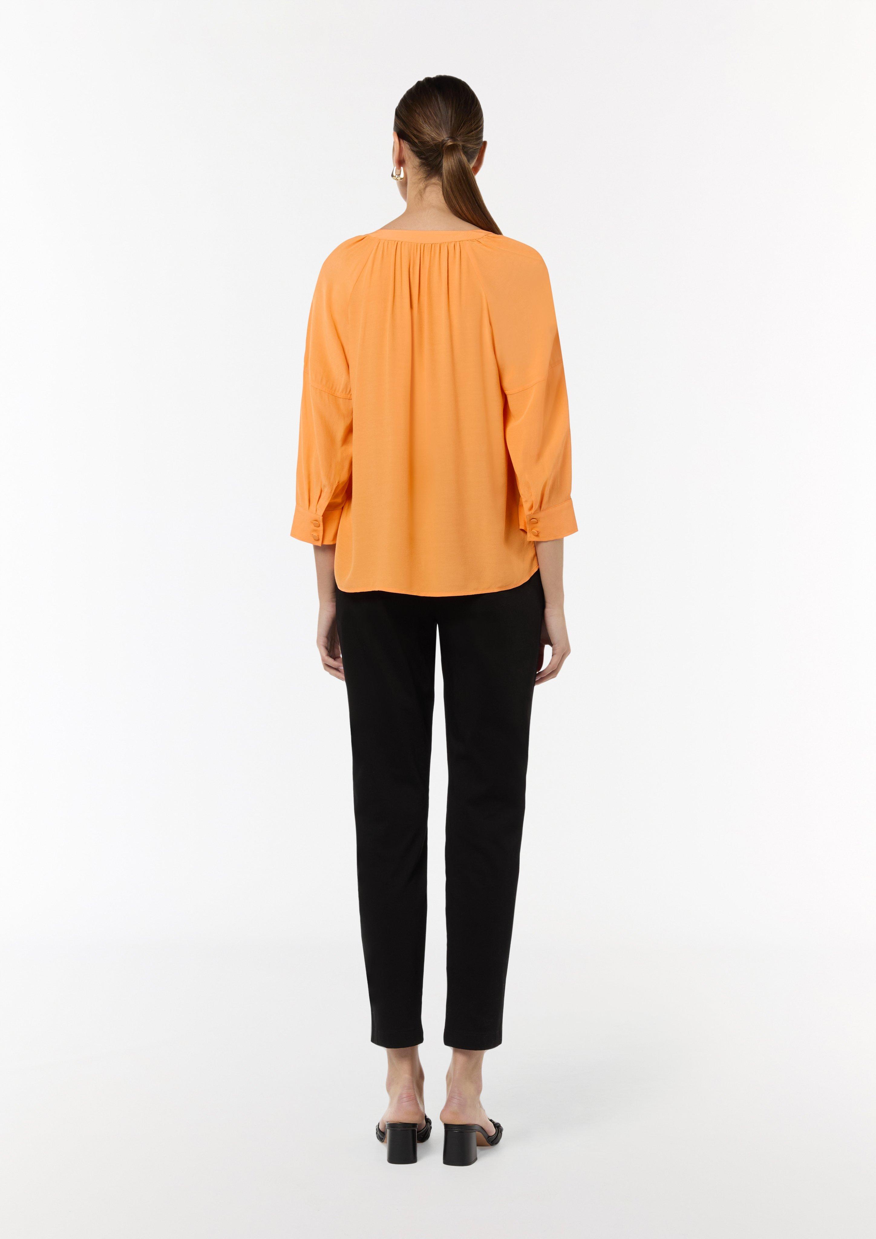 Bluse aus Crêpe - orange