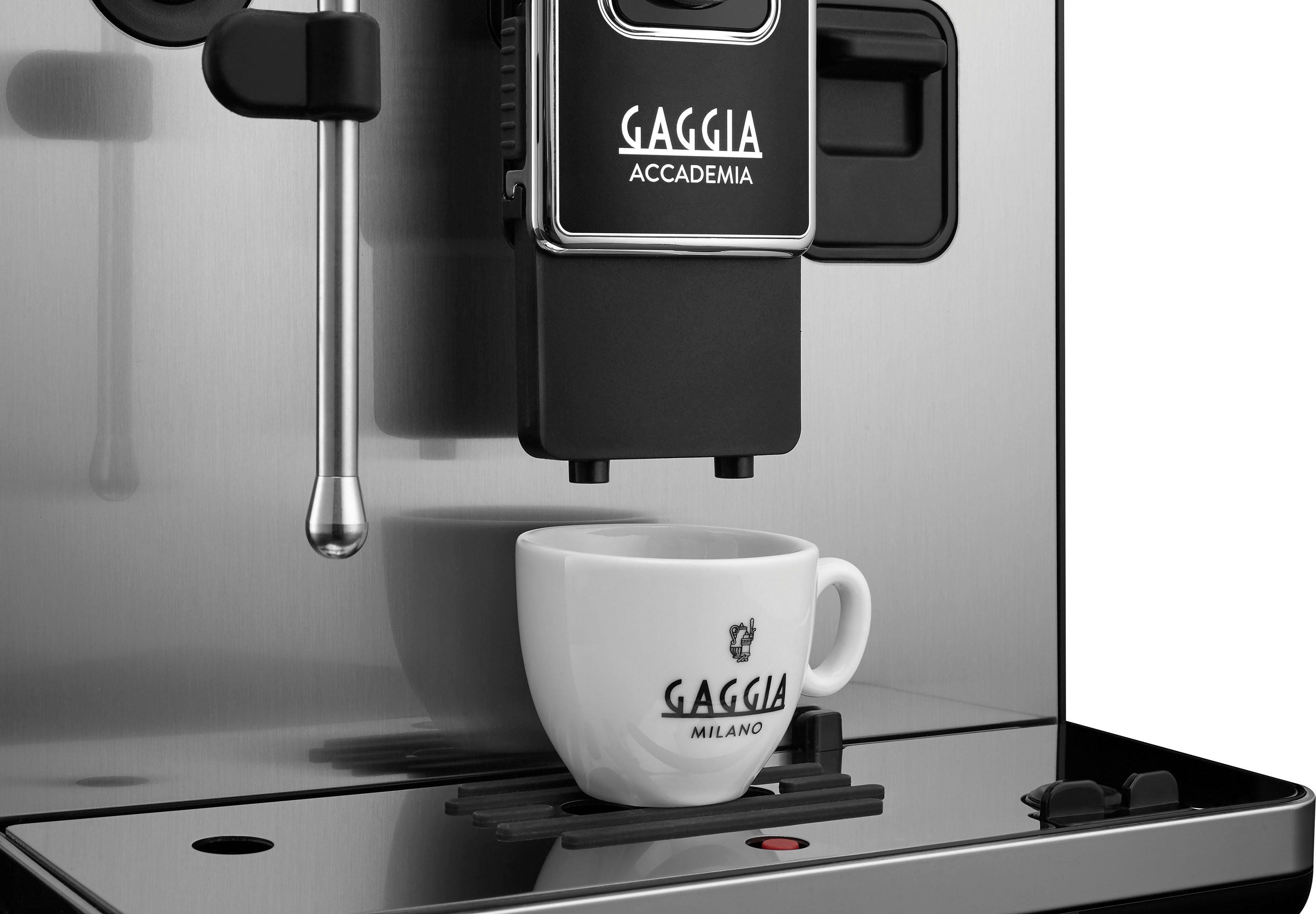 Gaggia Kaffeevollautomat Accademia Stainless Steel, vom Erfinder des Espresso - Barista@Home dank Espresso-Plus-System