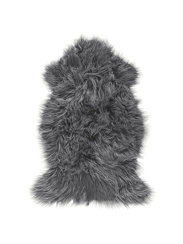 Beliani Schaffell MUNGO in Grau - (W) 63 x (H) 3 x (L) 95 cm günstig kaufen onesize