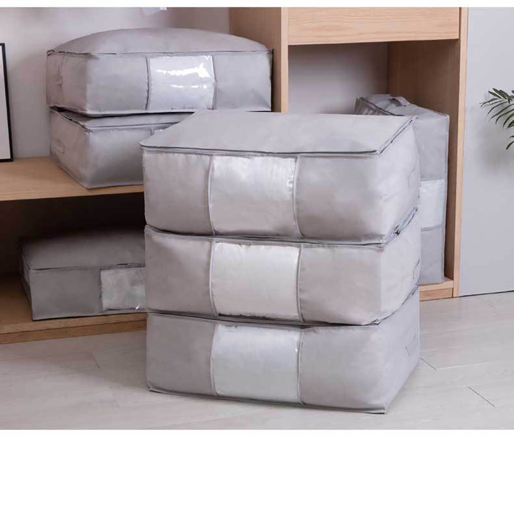 Wunderwelt Aufbewahrungstasche Feste faltbare Kleideraufbewahrung Box mit Reißverschlüss (Aufbewahrungstasche für Bettdecken, 1-tlg., Kleidung, Bettwäsche – stabile Aufbewahrungsbox), für Kleidung – stapelbare Kleiderboxen