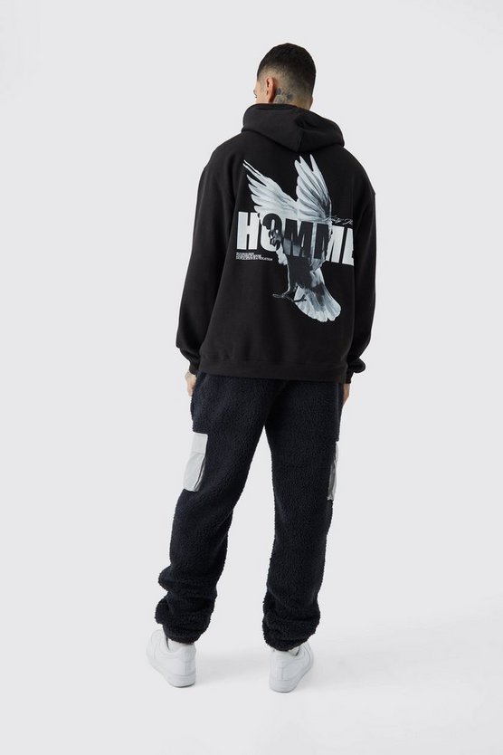 Tall Borg-Jogginghose mit Nylon Cargo-Taschen
