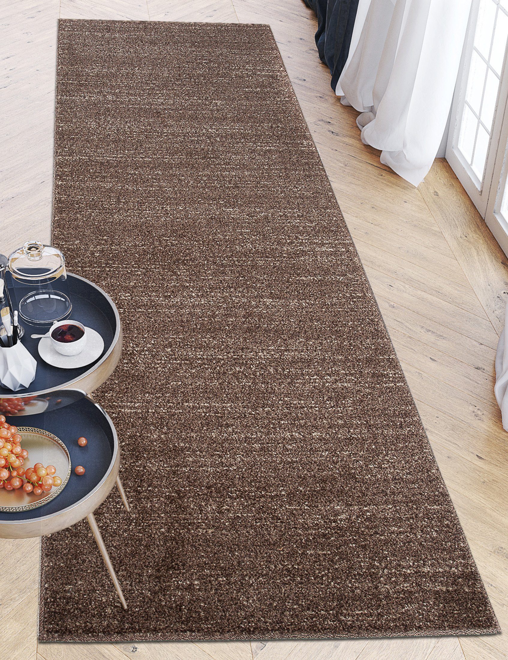 Läufer Läufer Flurläufer Einfarbig für Vorzimmer, Küche - Braun, Mazovia, 70 x 100 cm, Kurzflor, Meterware, Höhe 10 mm, Kurzflor - niedrige Florhöhe