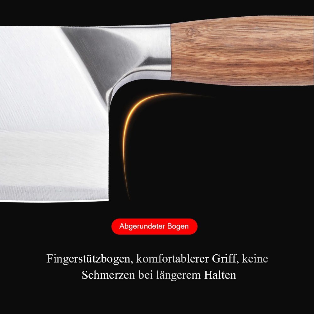 MDHAND Kochmesser Küche hohe Kohlenstoff-Edelstahl Schneiden Hackmesser, 32CM