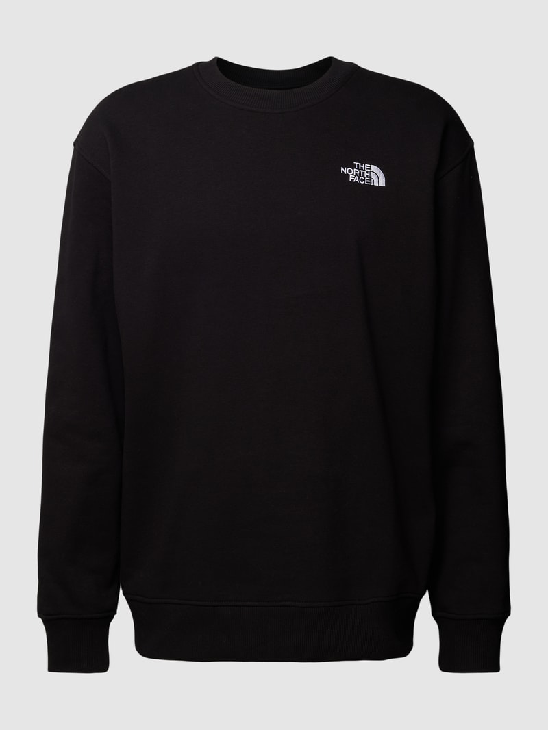 Sweatshirt mit Label-Stitching Modell 'ESSENTIAL' in schwarz