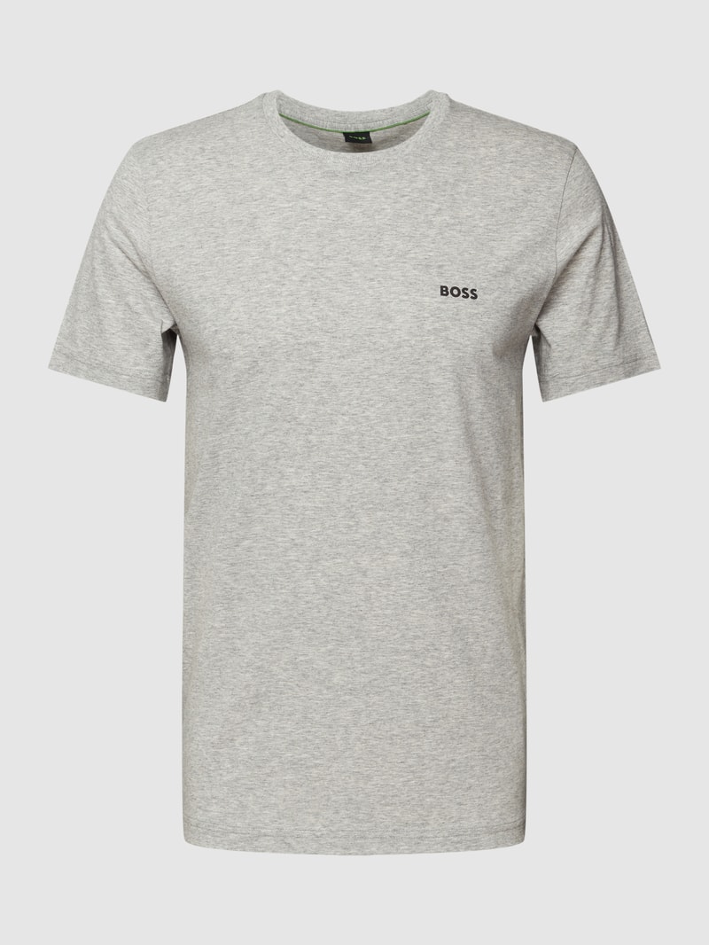 T-Shirt mit Label-Print Modell 'Tee' in hellgrau