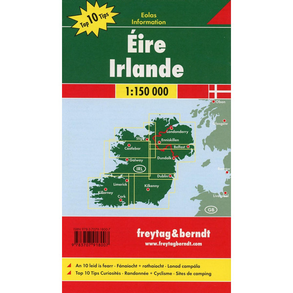 Irland, Autokarten-Set 1:150.000, 3 Blätter in Kunststoff-Hülle - Straßenkarte