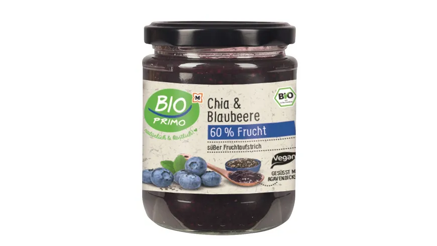 BIO PRIMO Bio Fruchtaufstrich Chia Blaubeer 250 g
