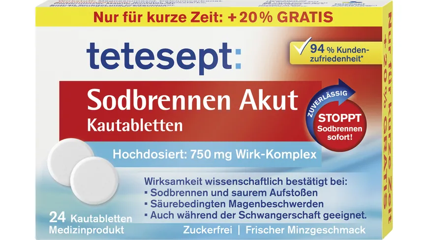 tetesept Sodbrennen Akut Kautabletten