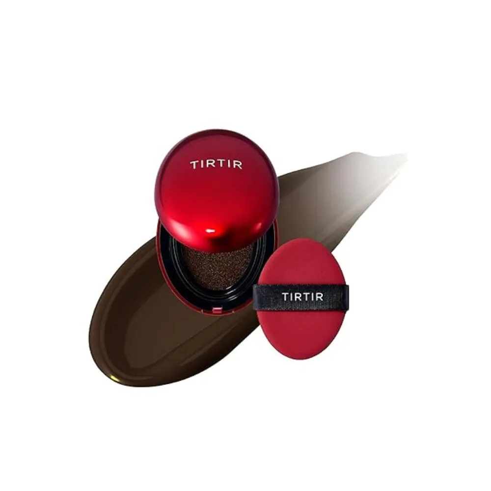 „Tirtir Mask Fit“ raudonos spalvos pagalvėlės formos makiažo pagrindas SPF40 PA++, 55N espreso spalvos