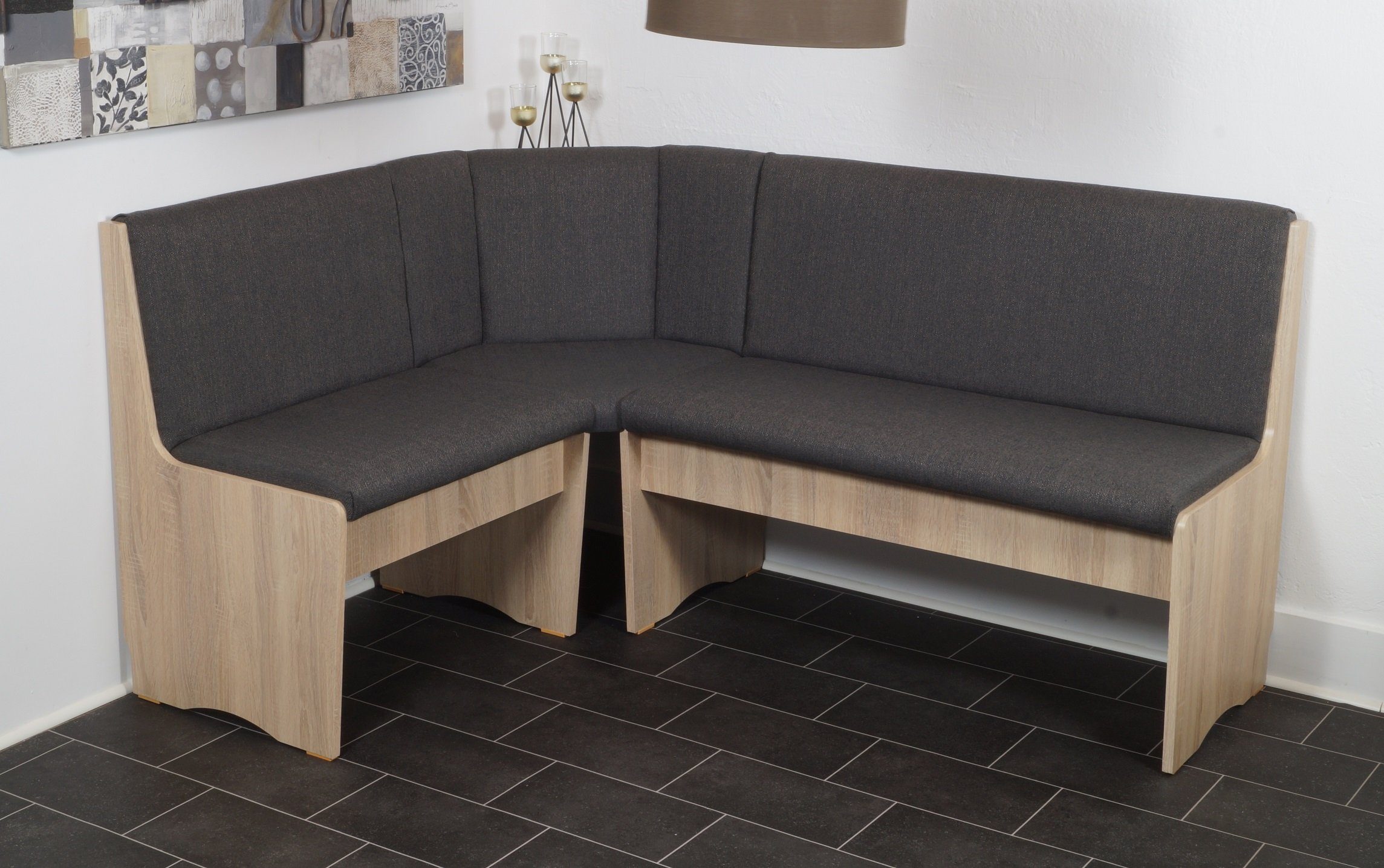 Stolebaenk Eckbankgruppe Duisburg VEDUSO, (Eckbank Set, 1 x Eckbank, 1 x Tisch, 2 x Stuhl), Tisch mit Synchronauszug