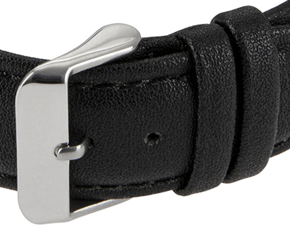 Zeit-Bar Funk-Armbanduhr Metall-Gehäuse, Leder-Uhrband