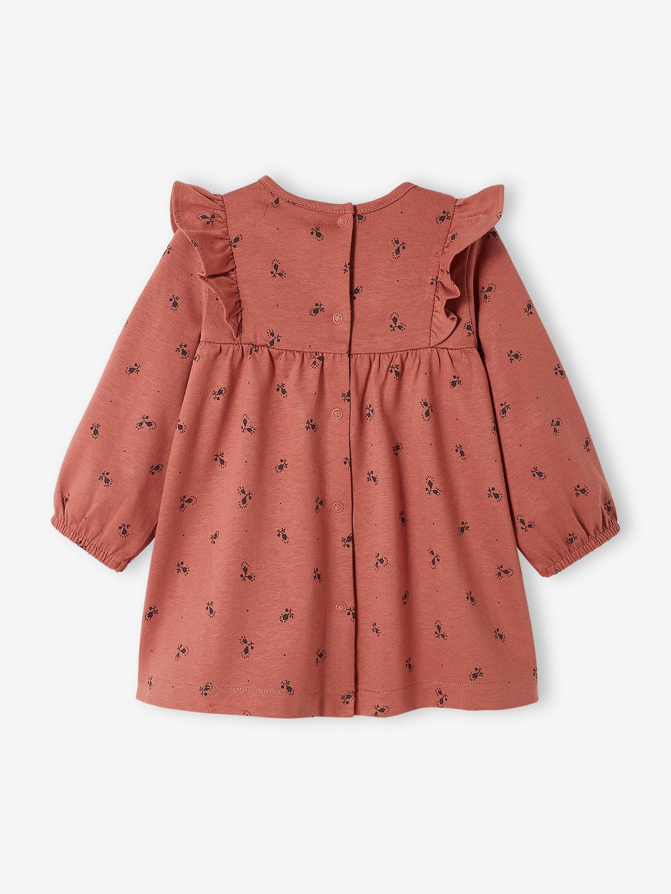 Robe à volants bébé en jersey BASICS rose poudré