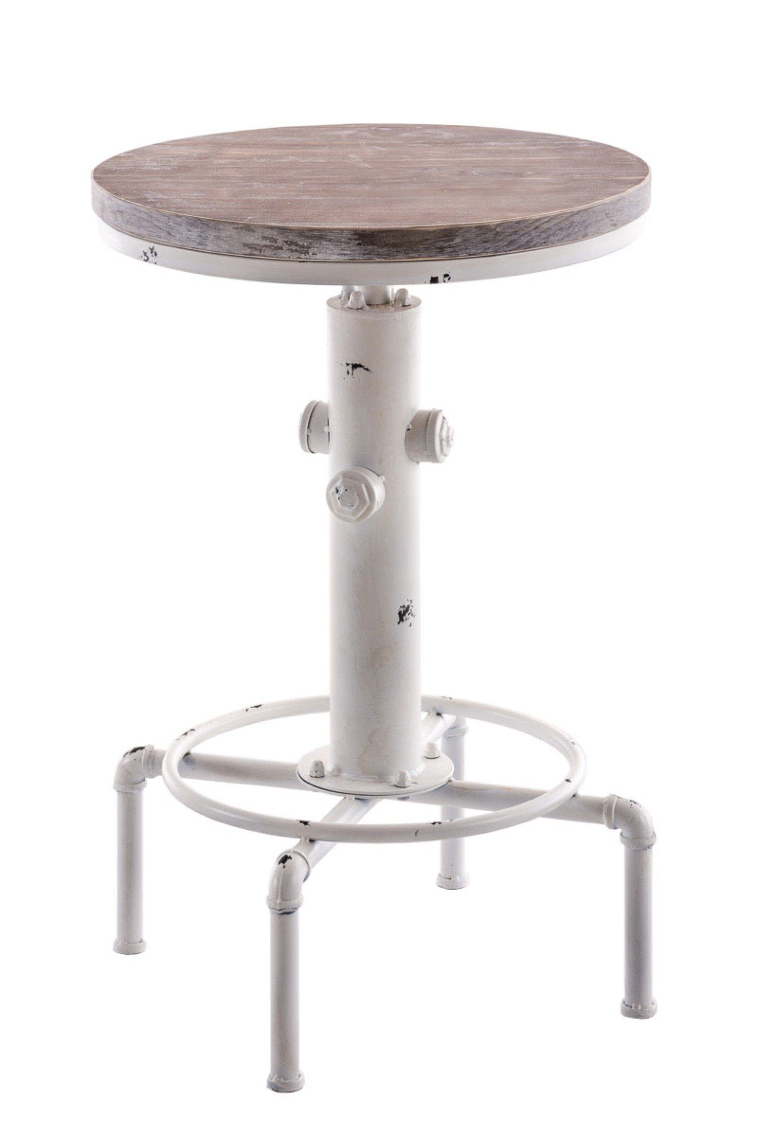 TPFLiving Stehtisch Luminak - Bartisch für Küche, Esszimmer, Wohnzimmer, Balkon, Terrasse (Bistrotisch mit Vollholz-Tischplatte - Durchmesser: 50 cm, 1-St., Höhenverstellbarer Stehtisch mit lackiertem Stahlgestell), Maße (BxLxH): 50 x 50 x 100 cm - F